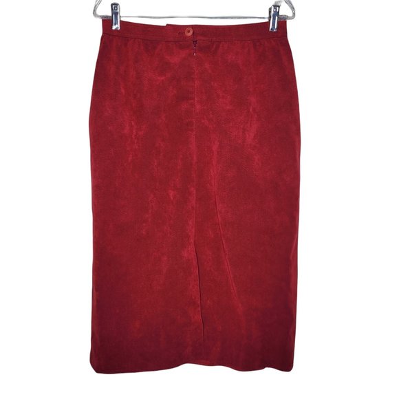 3 Piece Lot Suede Skirts Blue Red Tan Zip Up Back Pockets - Picture 7 of 12